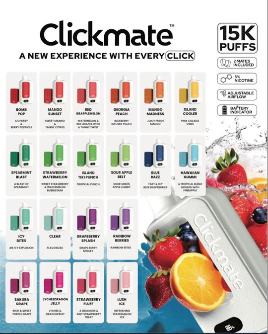 Clickmate 15K Puffs Disposable Pods By 7 Daze At Best Price In Pakistan | AURA VAPES